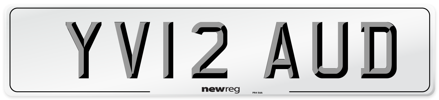 YV12 AUD Number Plate from New Reg